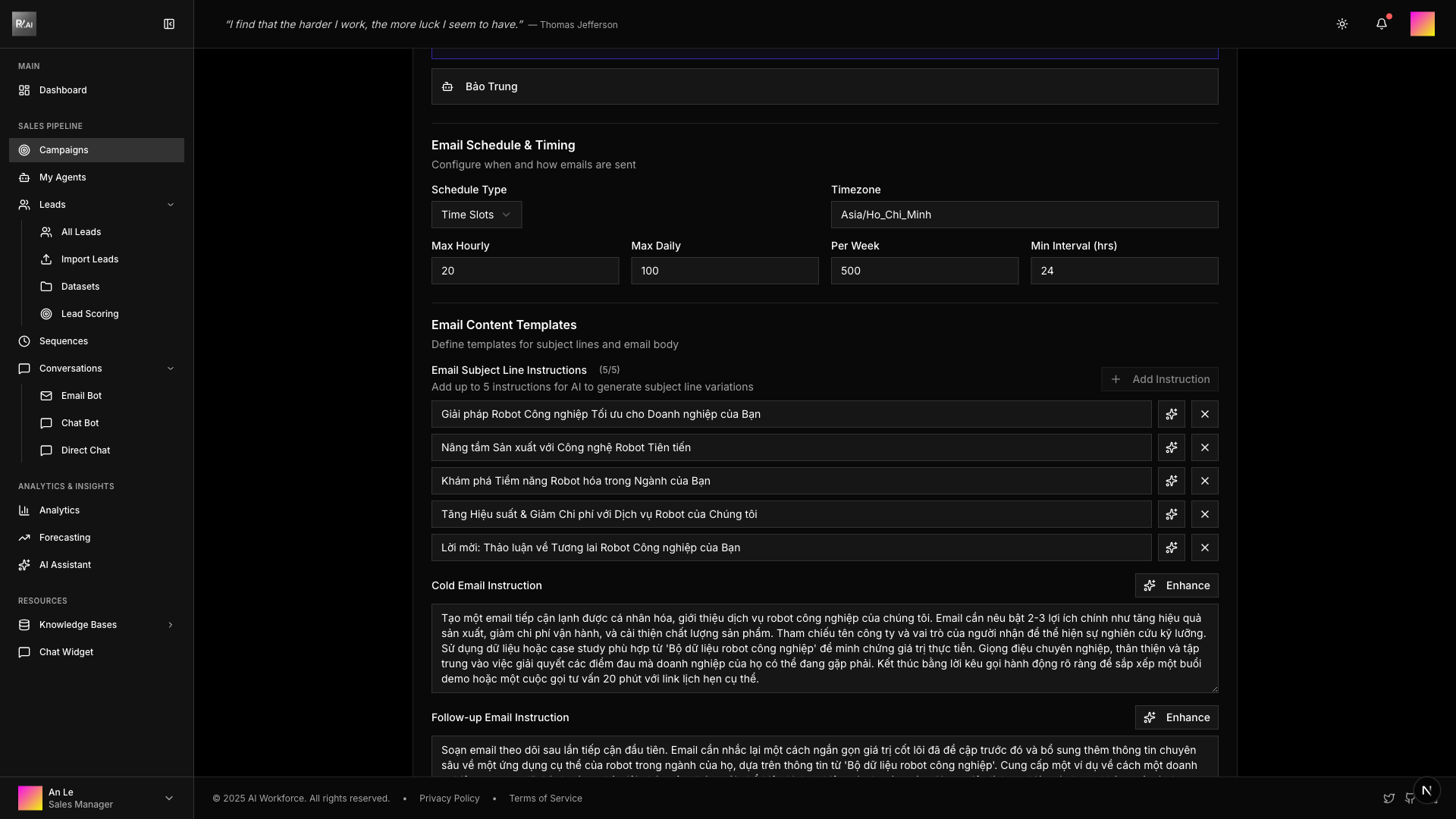 Edit Schedule Templates