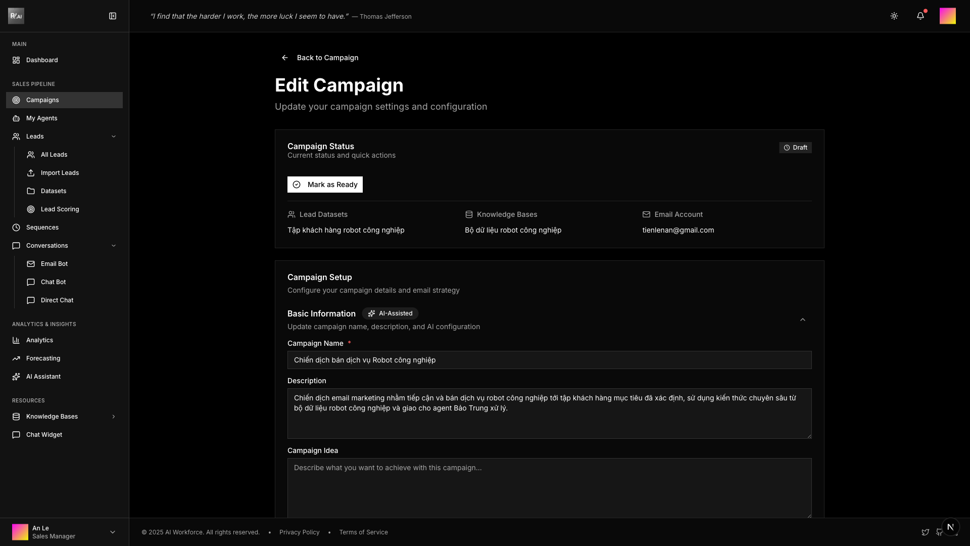 Edit Status Overview