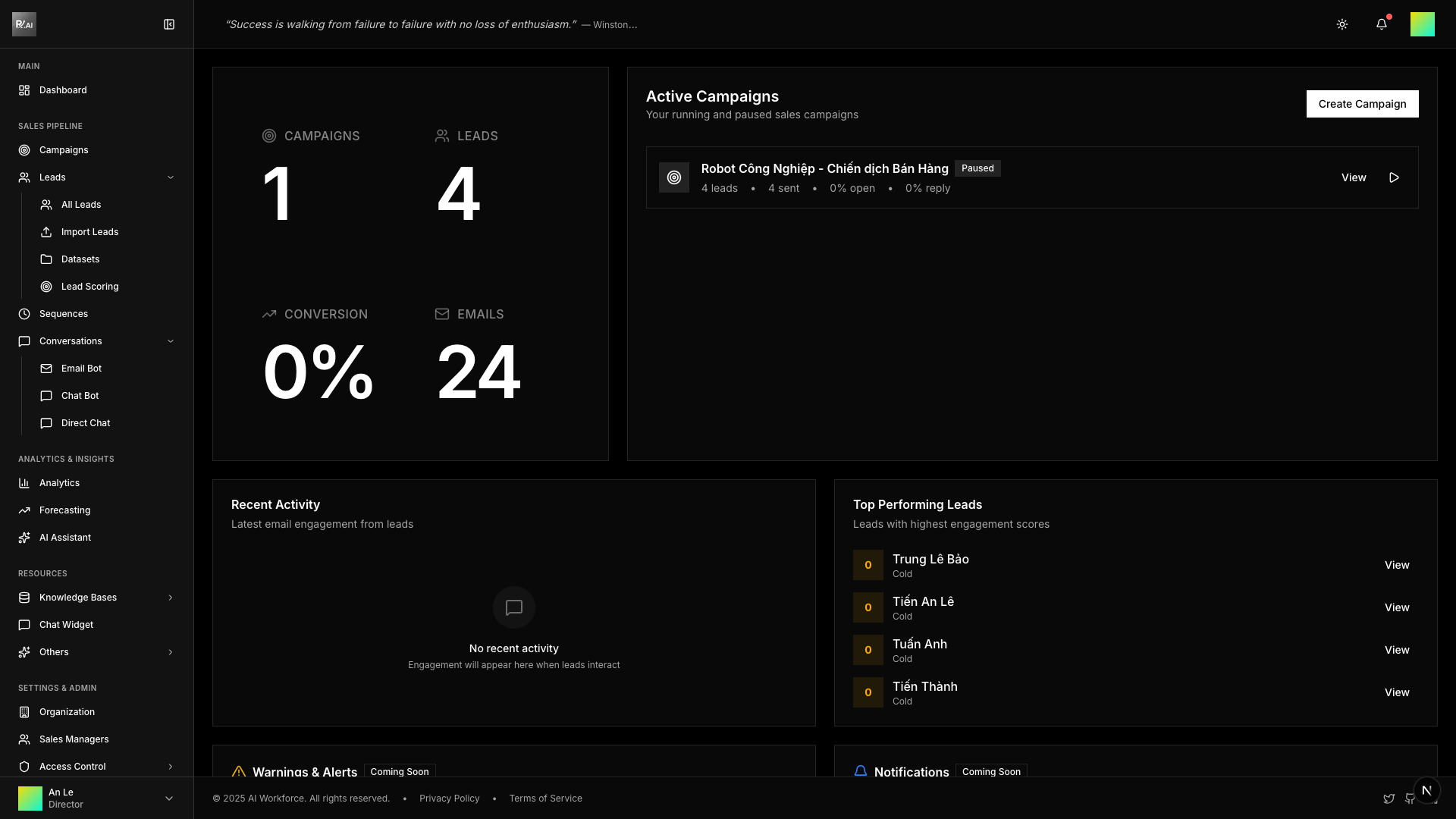 Main Dashboard View