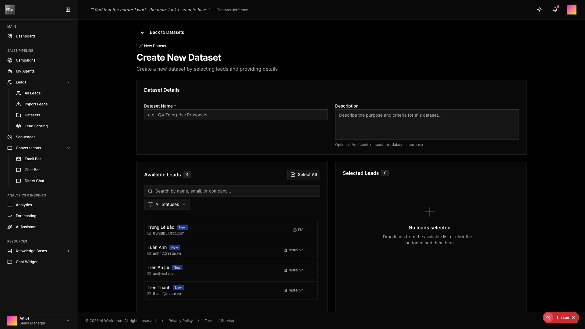 Add Dataset Form