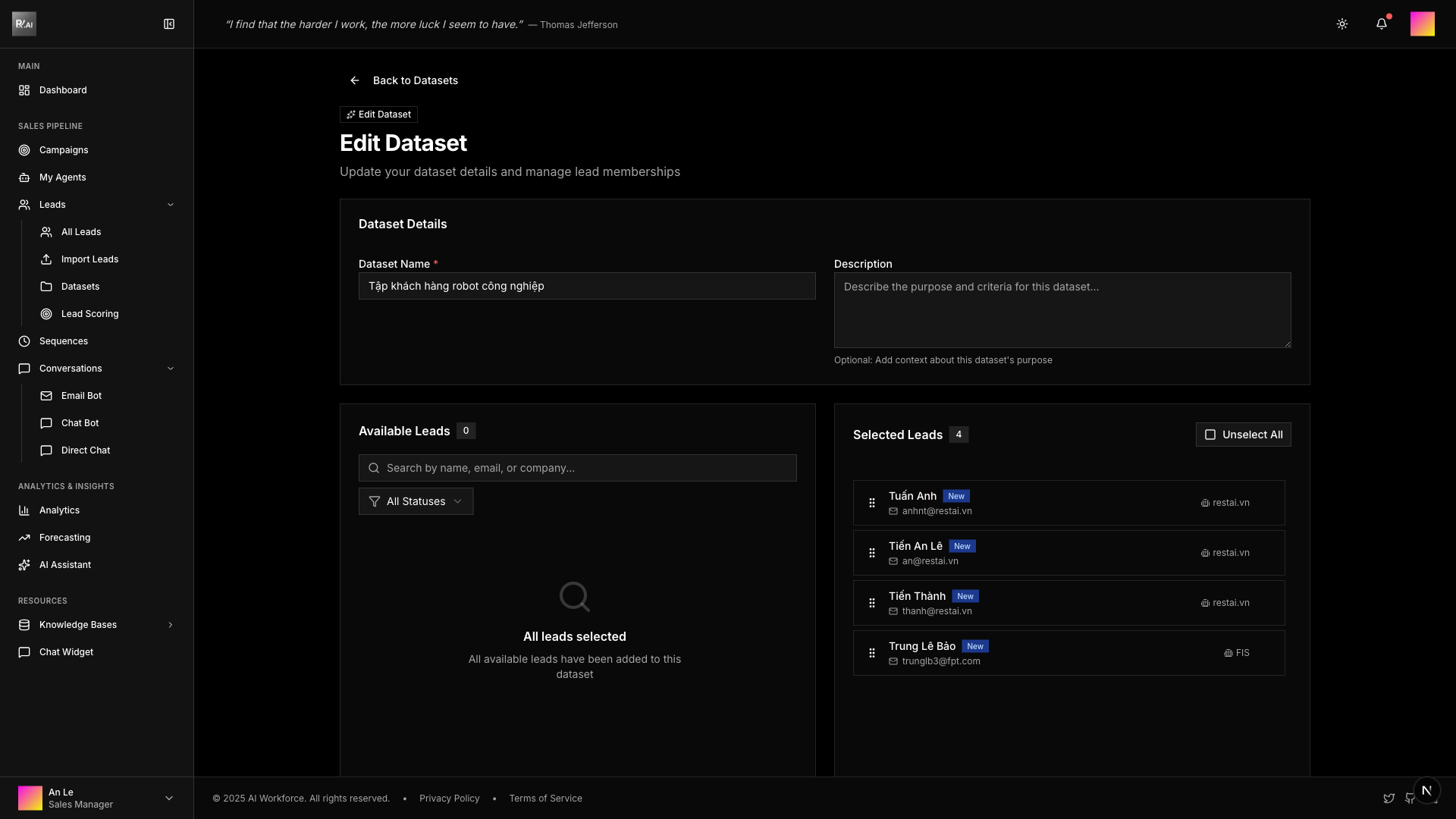 Edit Dataset Form