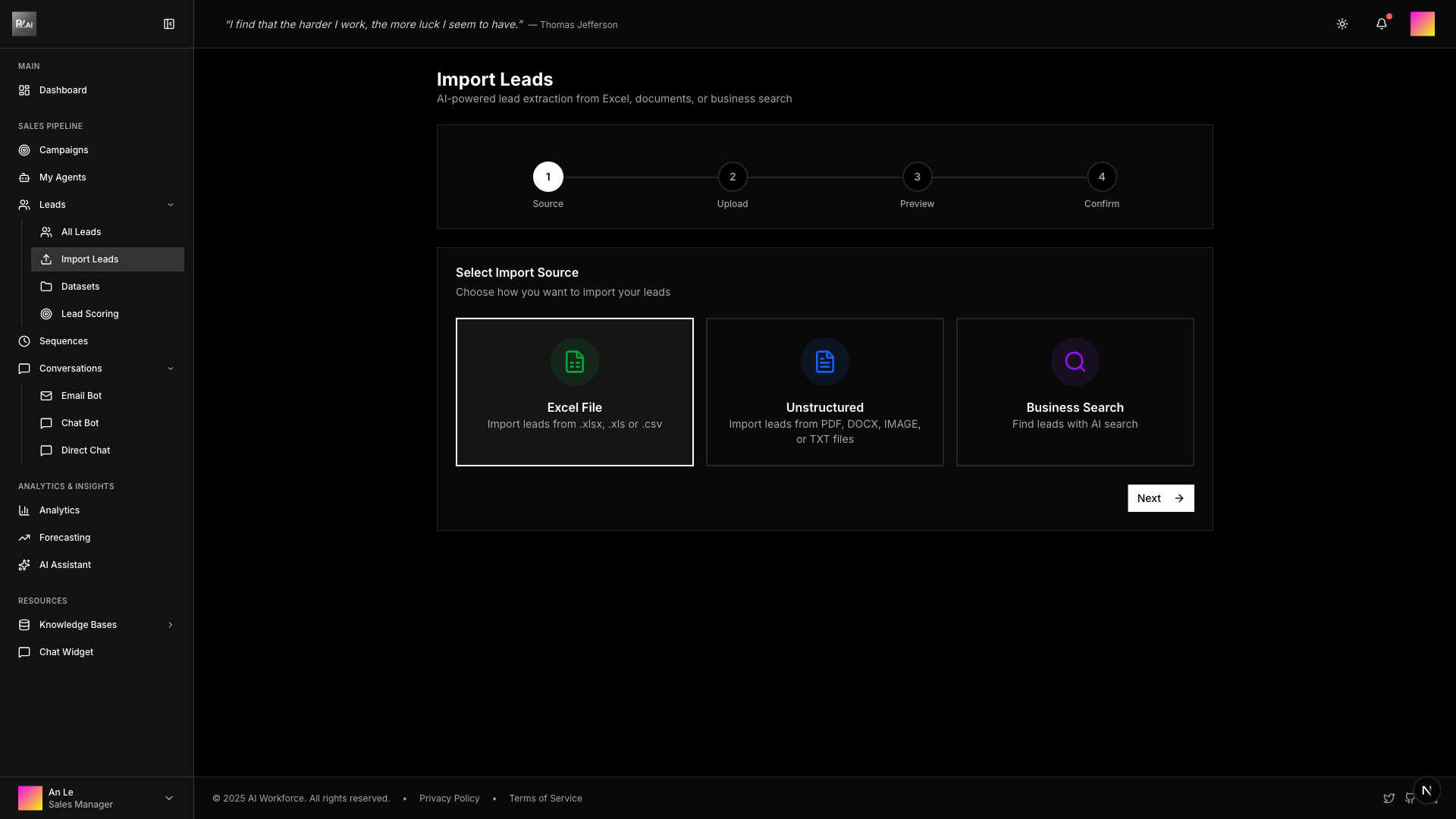 Step 1: Source Selection