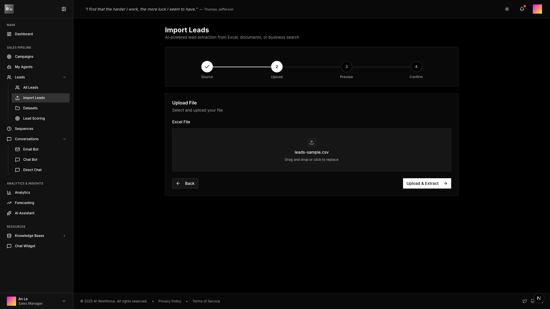 Step 2: Upload & Extract