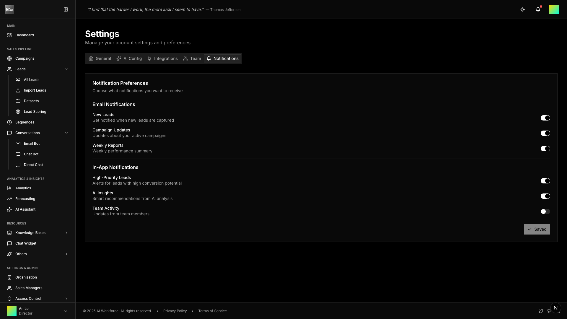 Notification Settings